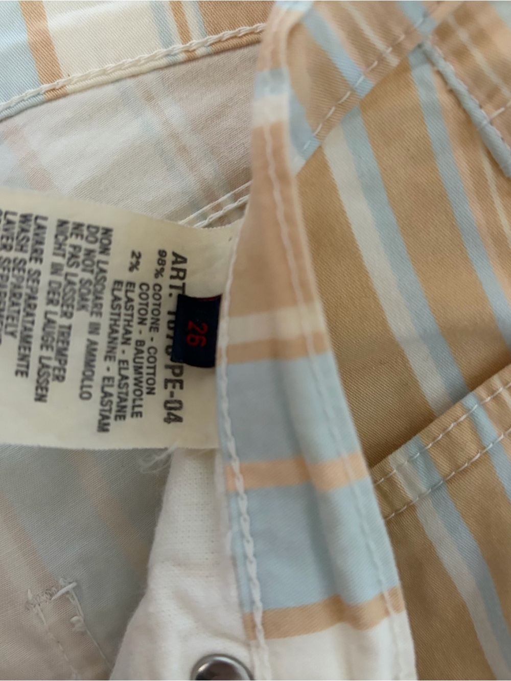 Vintage Y2K Outrage Italy Pastel Striped Flare Jeans Size 26 - Picture 13 of 14
